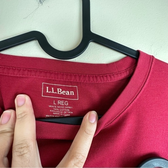 Lot of 2 L.L Bean Red Long sleeve tee Men’s Large - Picture 2 of 7